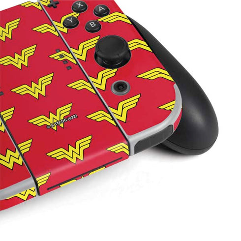 DC Comics Wonder Woman Logo Pattern Nintendo Switch OLED (2021) Skin